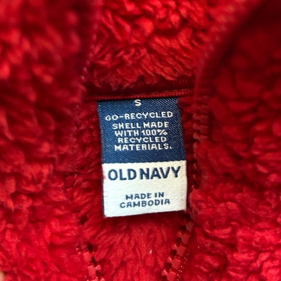 Old navy Sherpa red full zip jacket size small - Picture 2 of 5